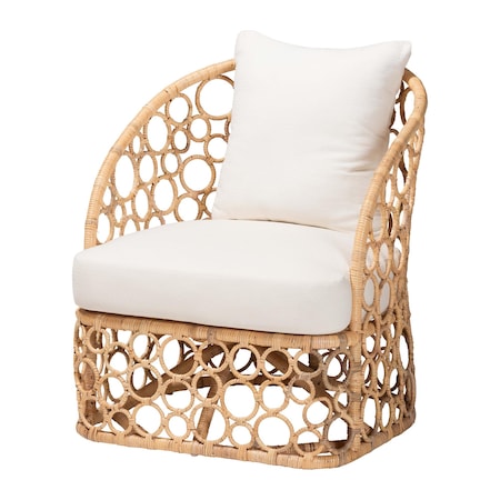 Bali & Pari Prisca Bohemian Light Honey Rattan Accent Chair 244-13641-ZORO
